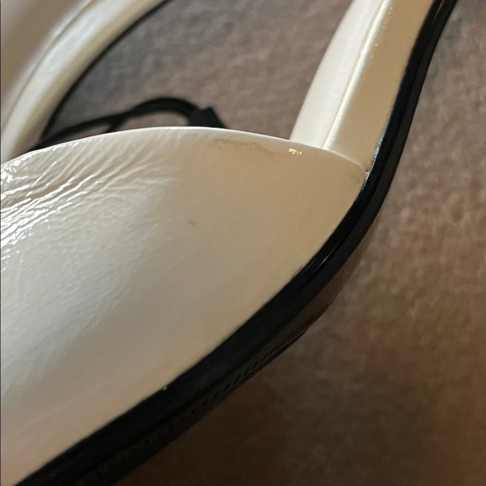 Zara Leather Cream / Off White Slides / Sandals  NWT - 7.5 / 38 - Picture 12 of 13